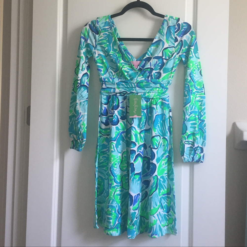 Lilly Pulitzer Fleur Dress Agate Green Lazy River